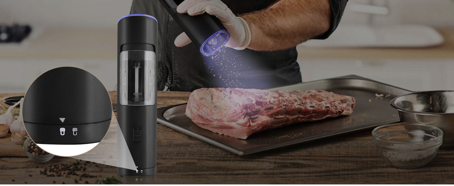 HOMGEN Popular Battery Electric Salt and Pepper Grinder Set
