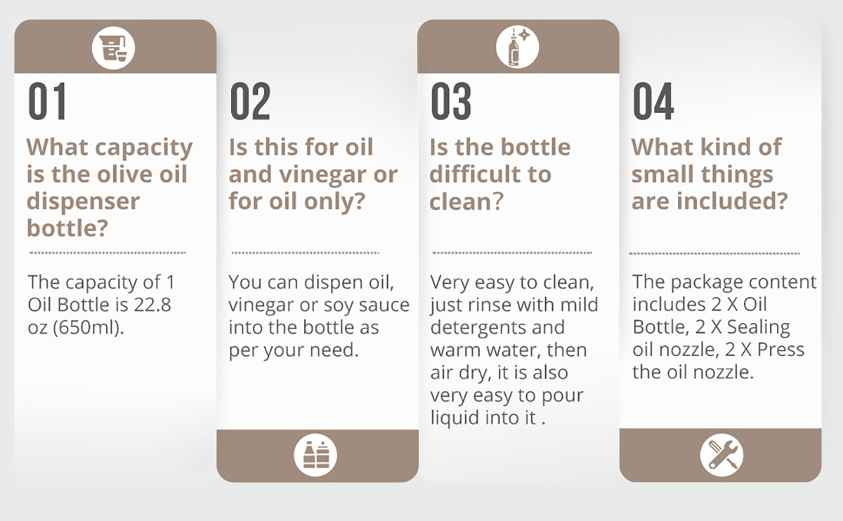 HOMGEN Popular 2Pcs 650ml Stainless Steel&Glass Oil Bottle