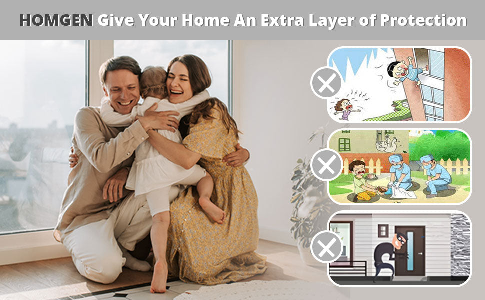 HOMGEN Professional 4pcs Window Restrictor Locks Baby Security