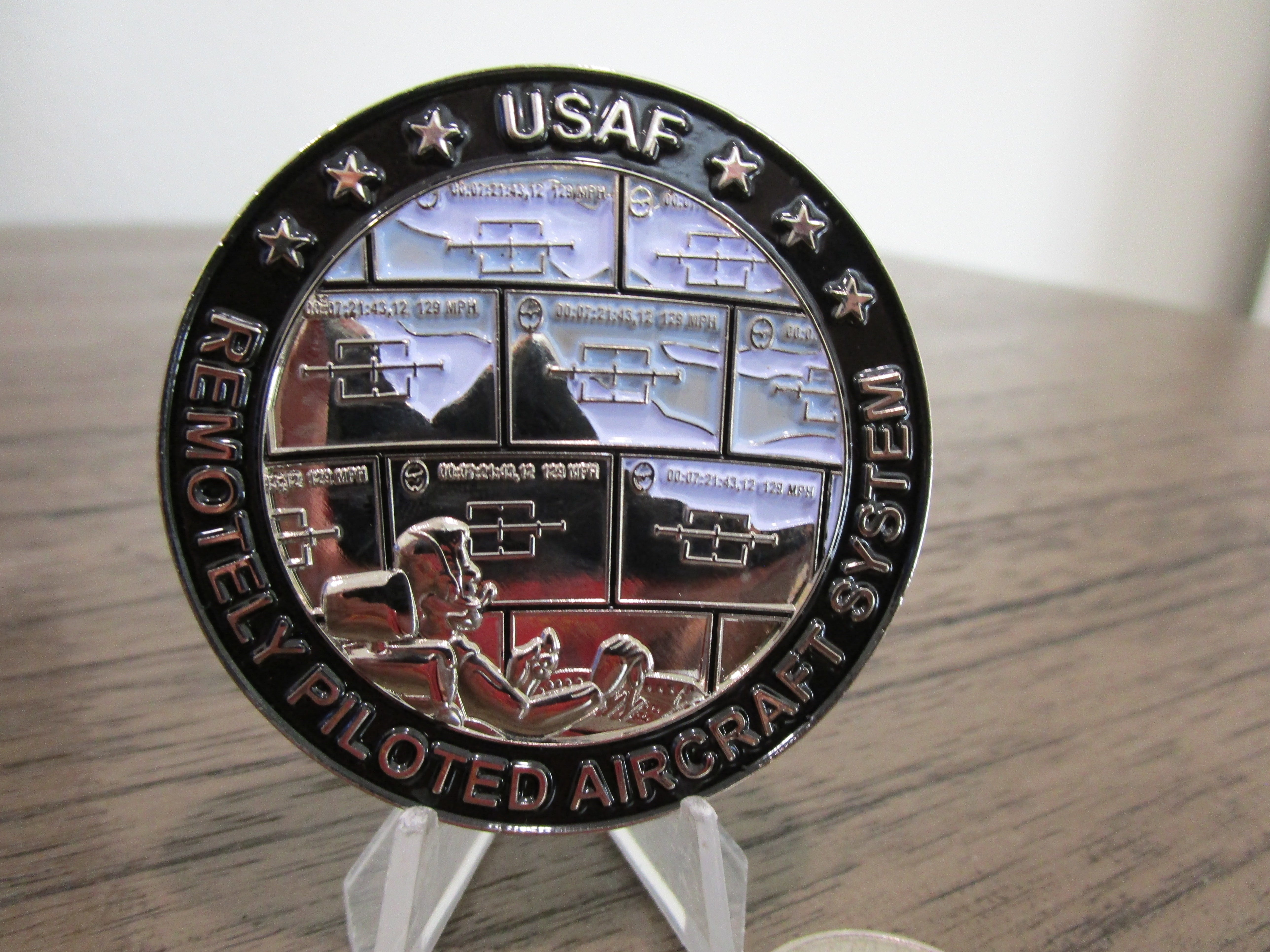 Remotely Piloted Aircraft MQ-9 Reaper USAF RPA Drone Pilot Challenge Coin