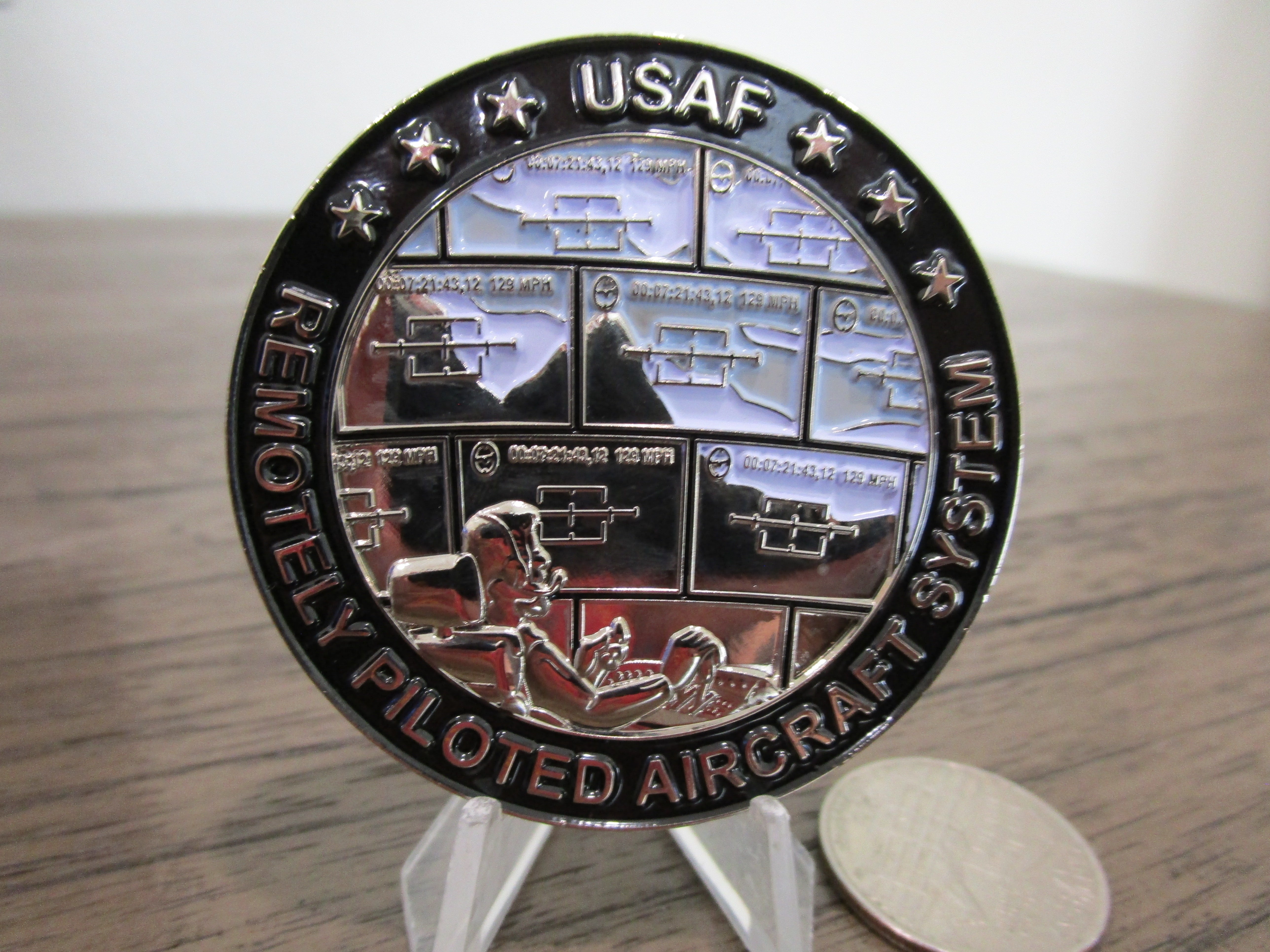 Remotely Piloted Aircraft MQ-9 Reaper USAF RPA Drone Pilot Challenge Coin