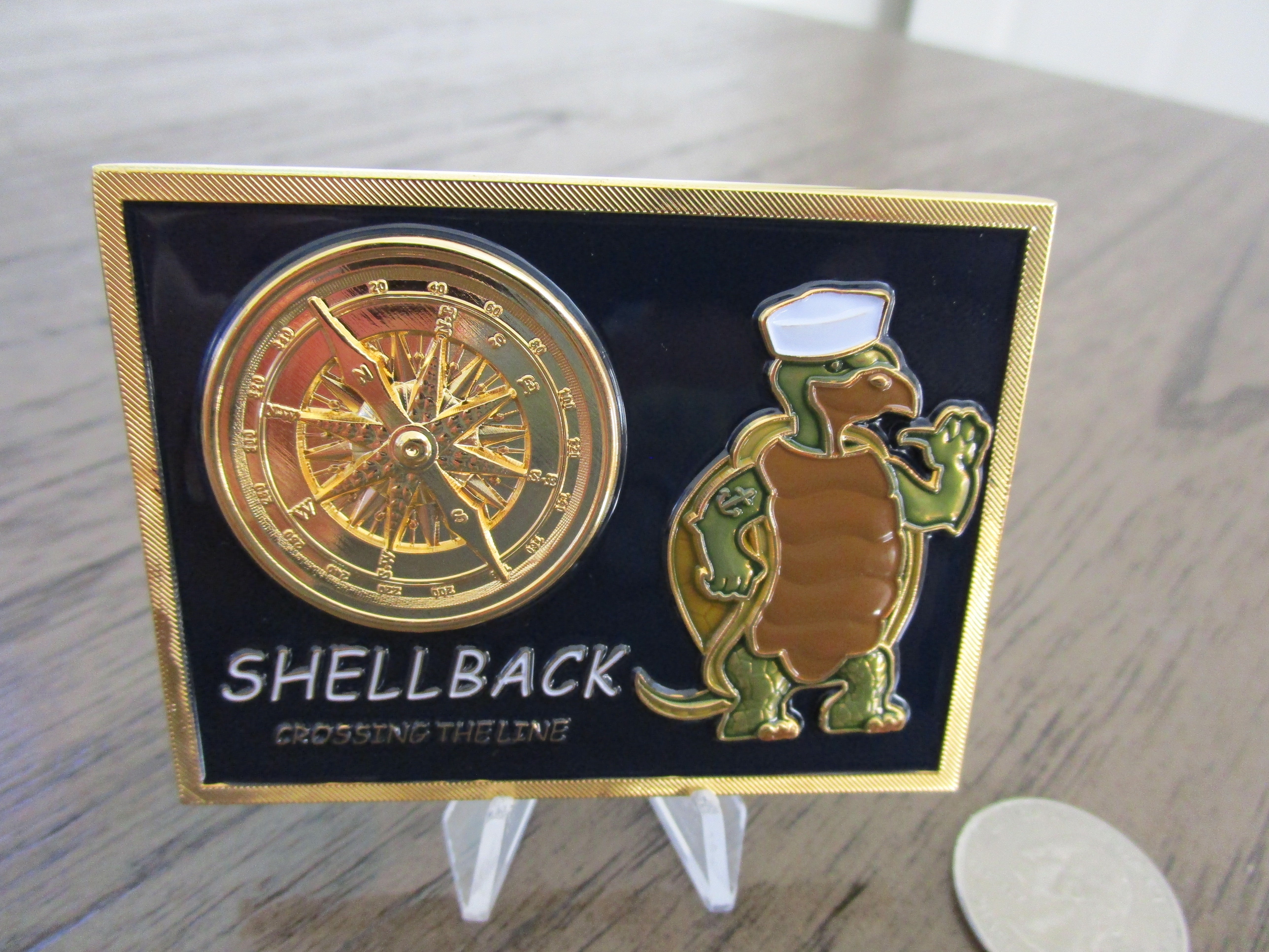 Shellback Crossing The Line Ancient Order of the Deep Crossing The Equator Ceremonial USMC USN Challenge Coin