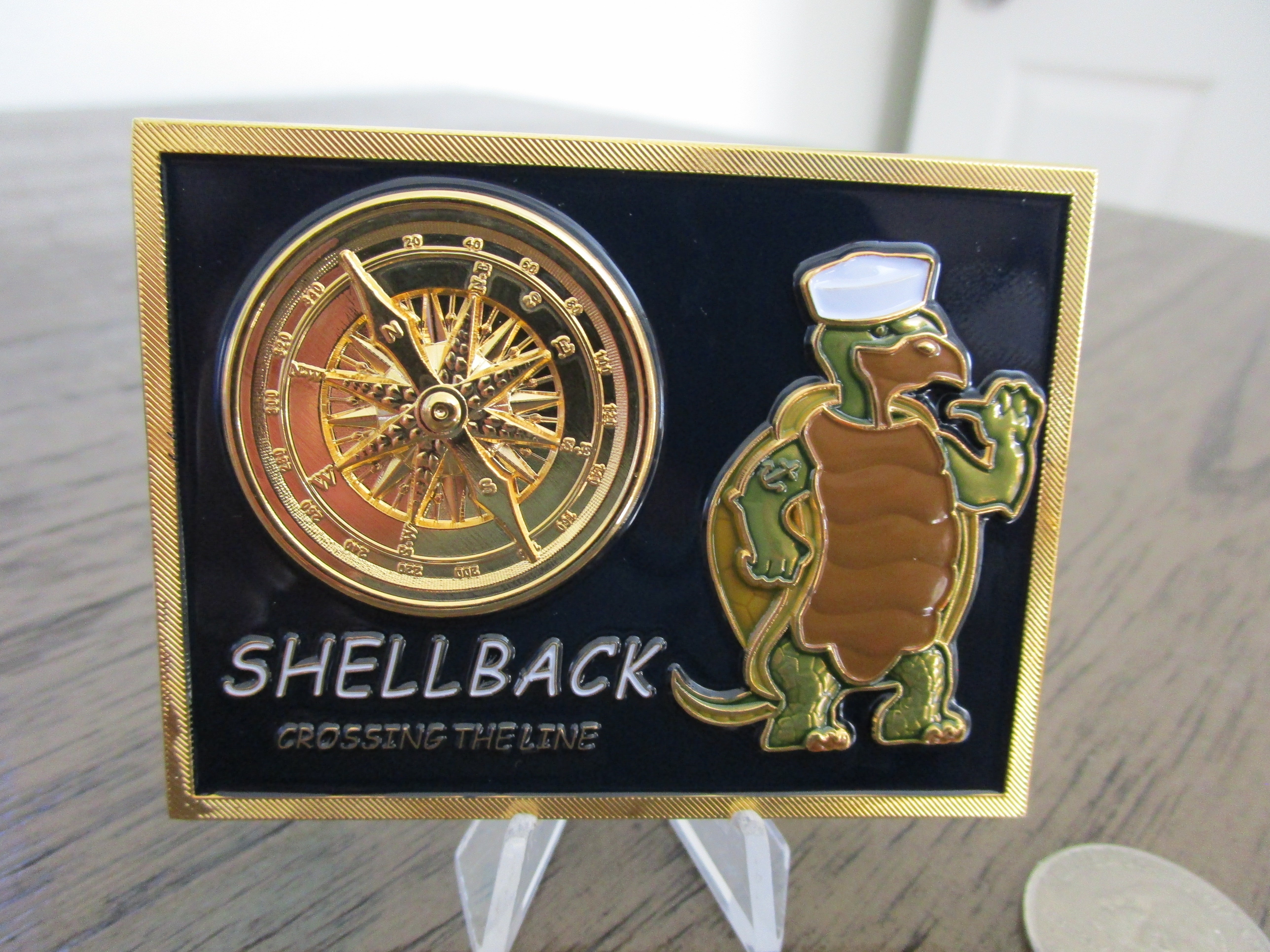 Shellback Crossing The Line Ancient Order of the Deep Crossing The Equator Ceremonial USMC USN Challenge Coin