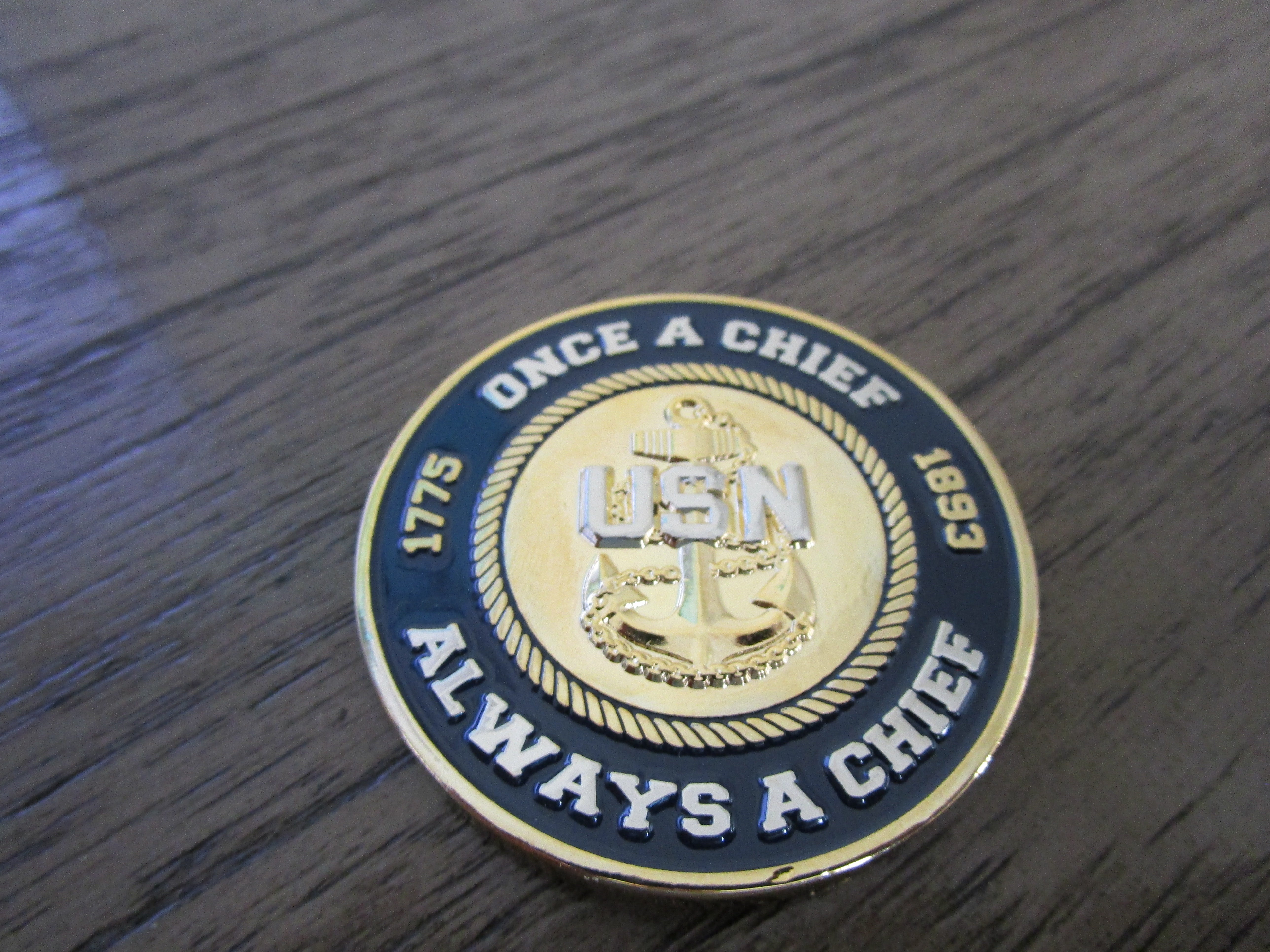 USS Constitution Once A Chief Always A Chief Navy Chief CPO Challenge Coin