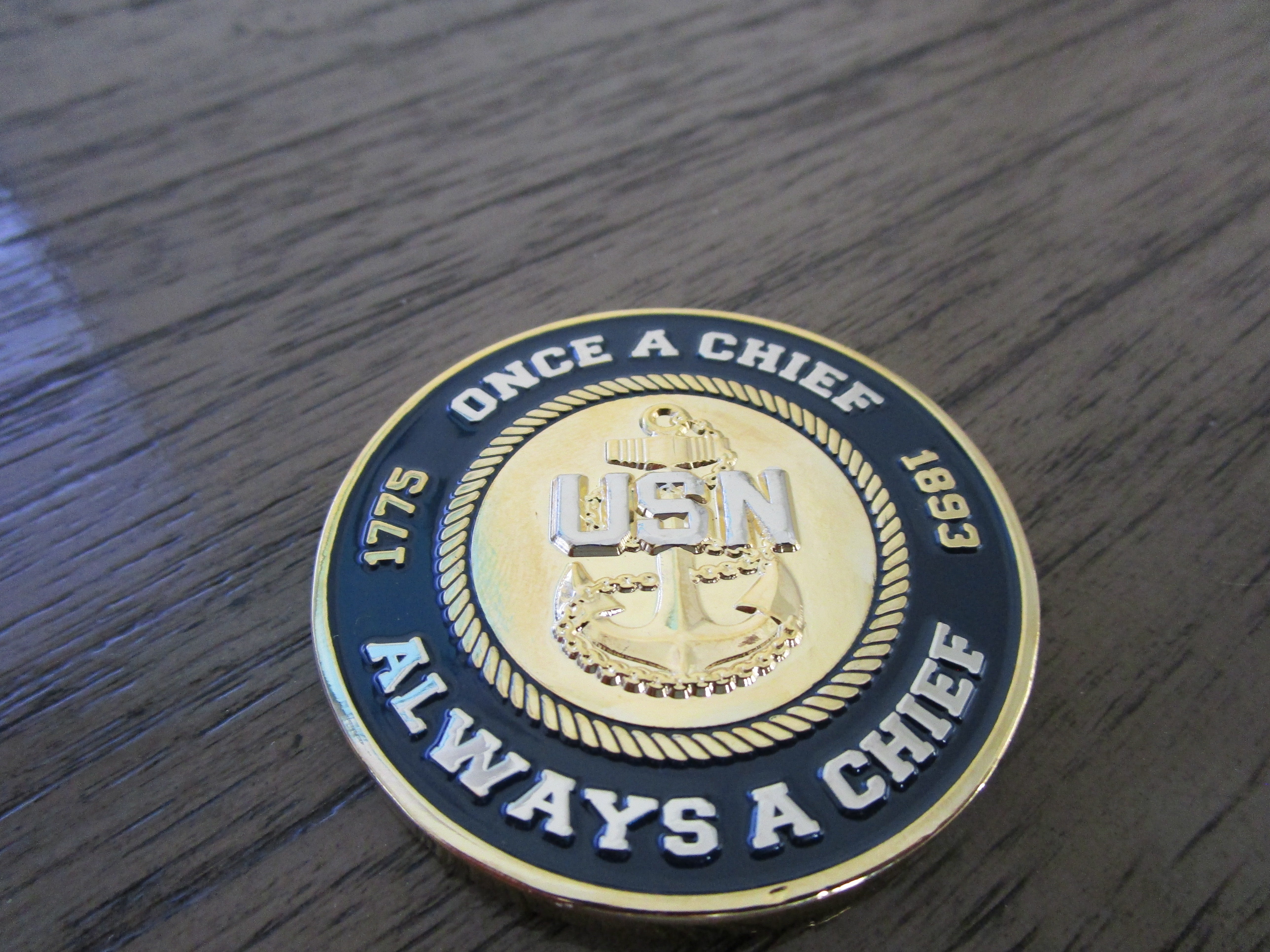 USS Constitution Once A Chief Always A Chief Navy Chief CPO Challenge Coin