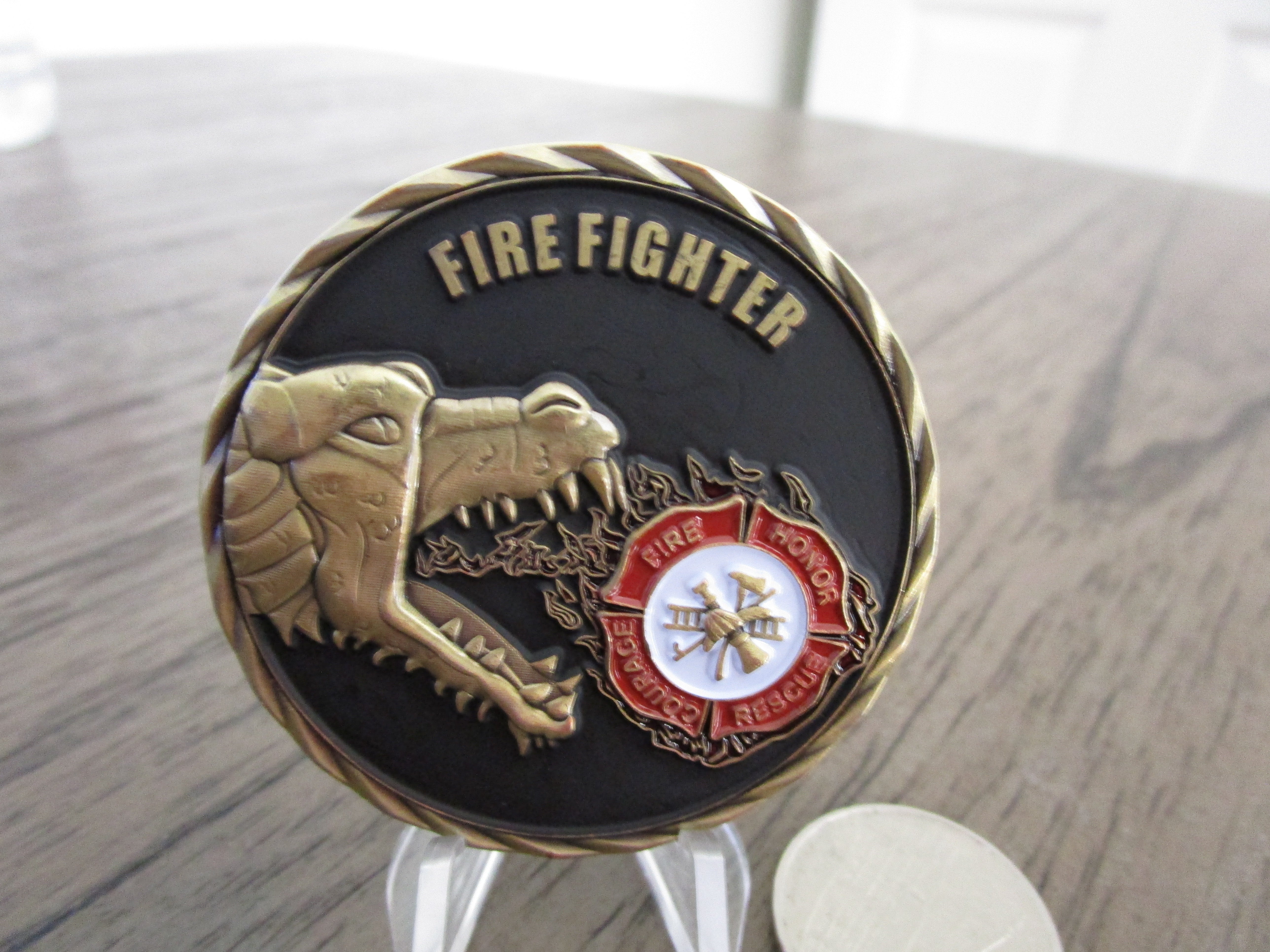 First In Last Out Fireman Skull First Responder Firefighter Challenge Coin