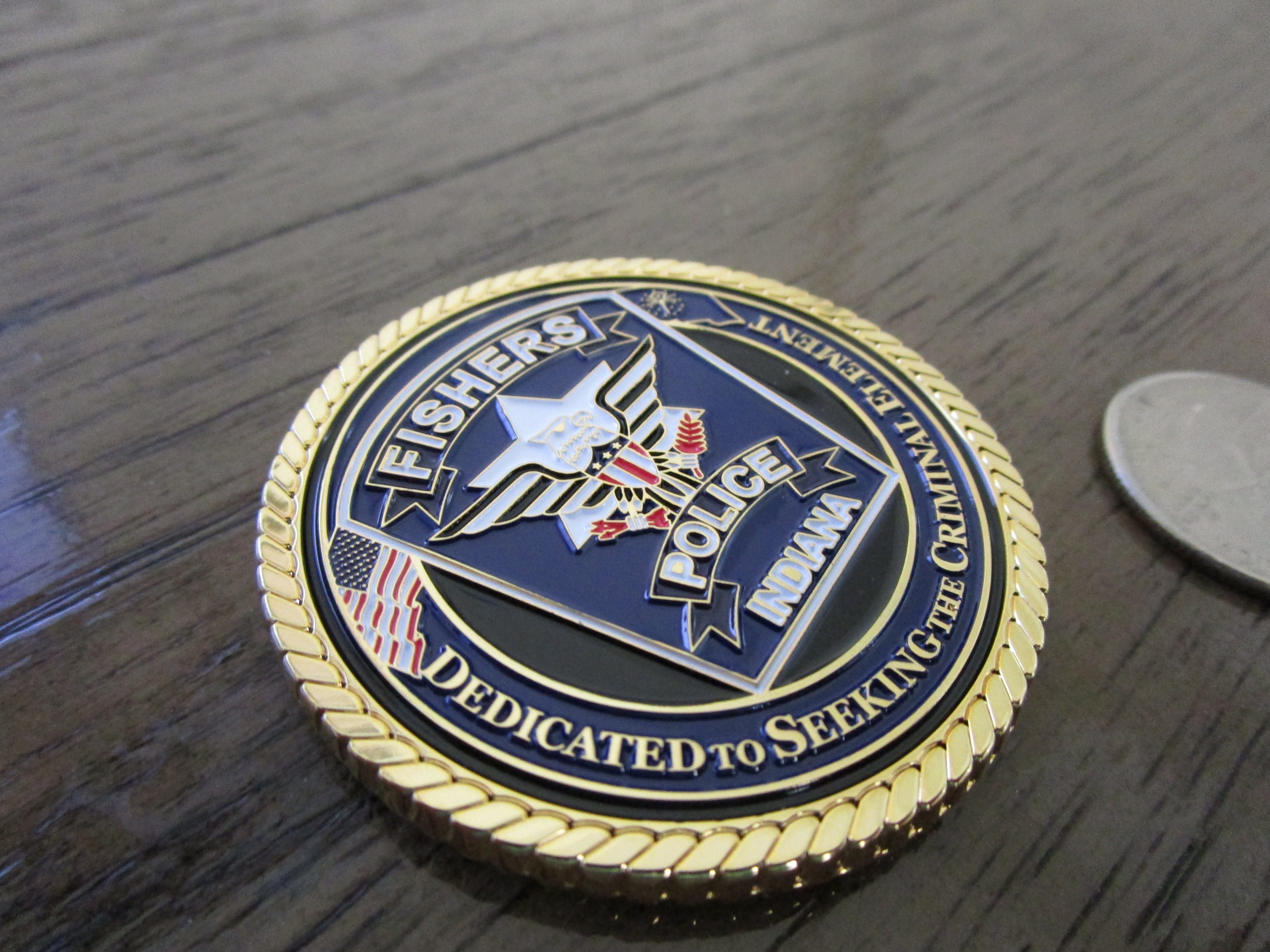 Fishers Police Department Patrol Division Indiana LEO Challenge Coin.