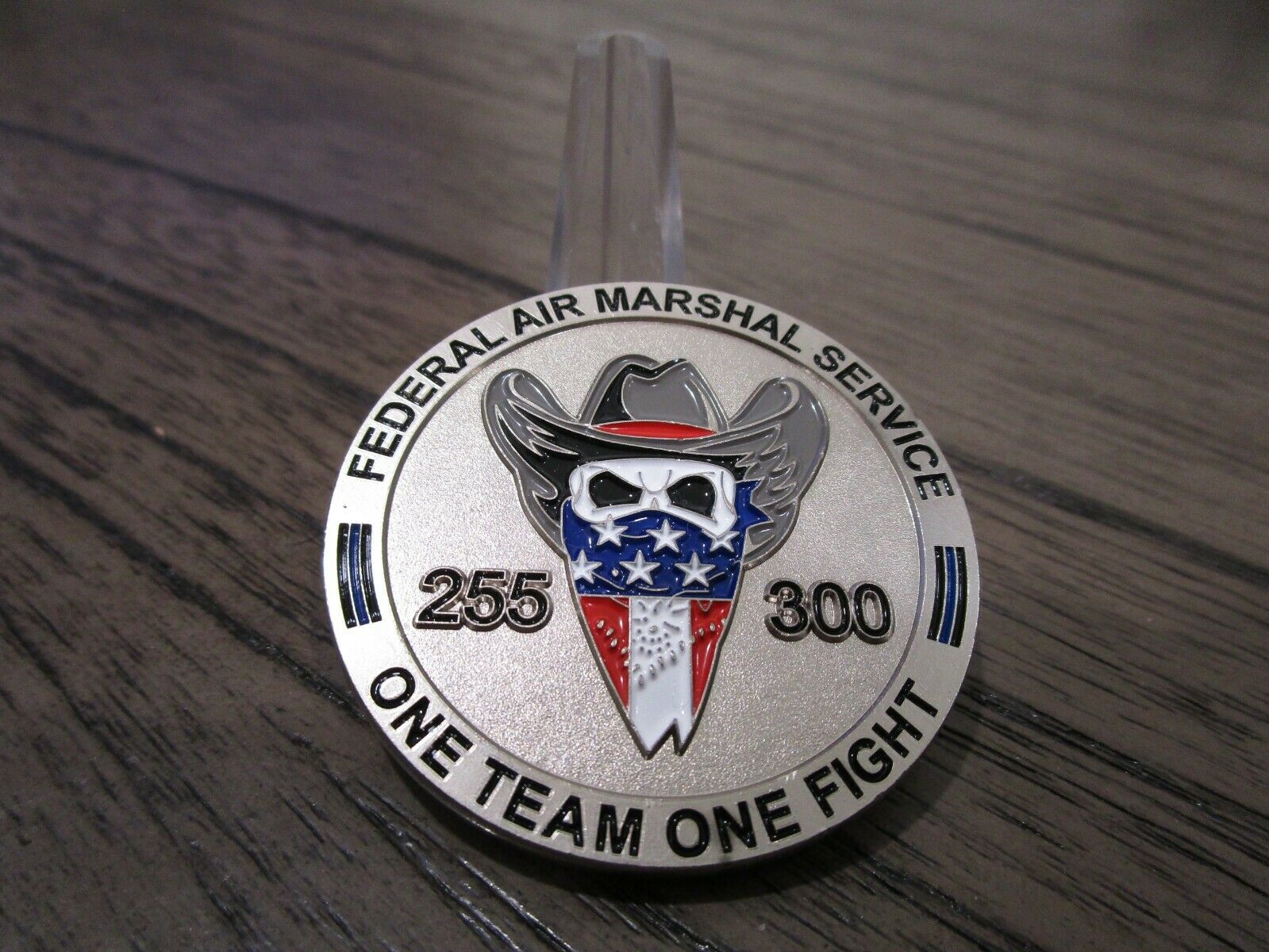 Federal Air Marshal One Team One Fight Western Masked Skull Challenge Coin