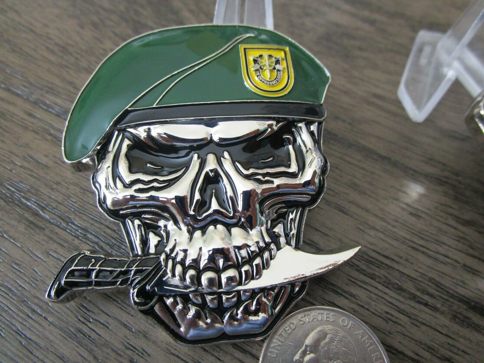 US Army 1st SFG(A) Special Forces Group Green Berets Creed Reapers Skull Challenge Coin