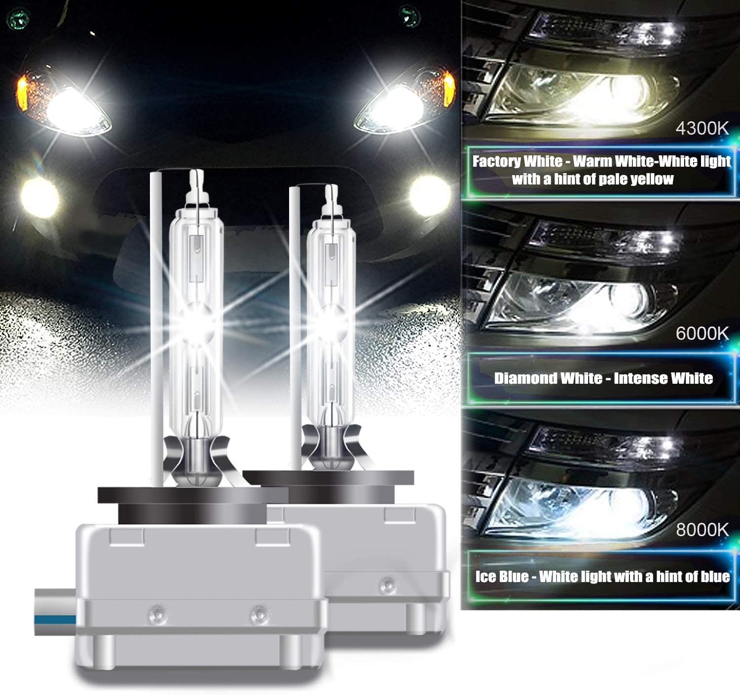 25W D8S Xenon HID Headlight Bulbs Replacement Lights Kits 4300K 6000K –  winpower