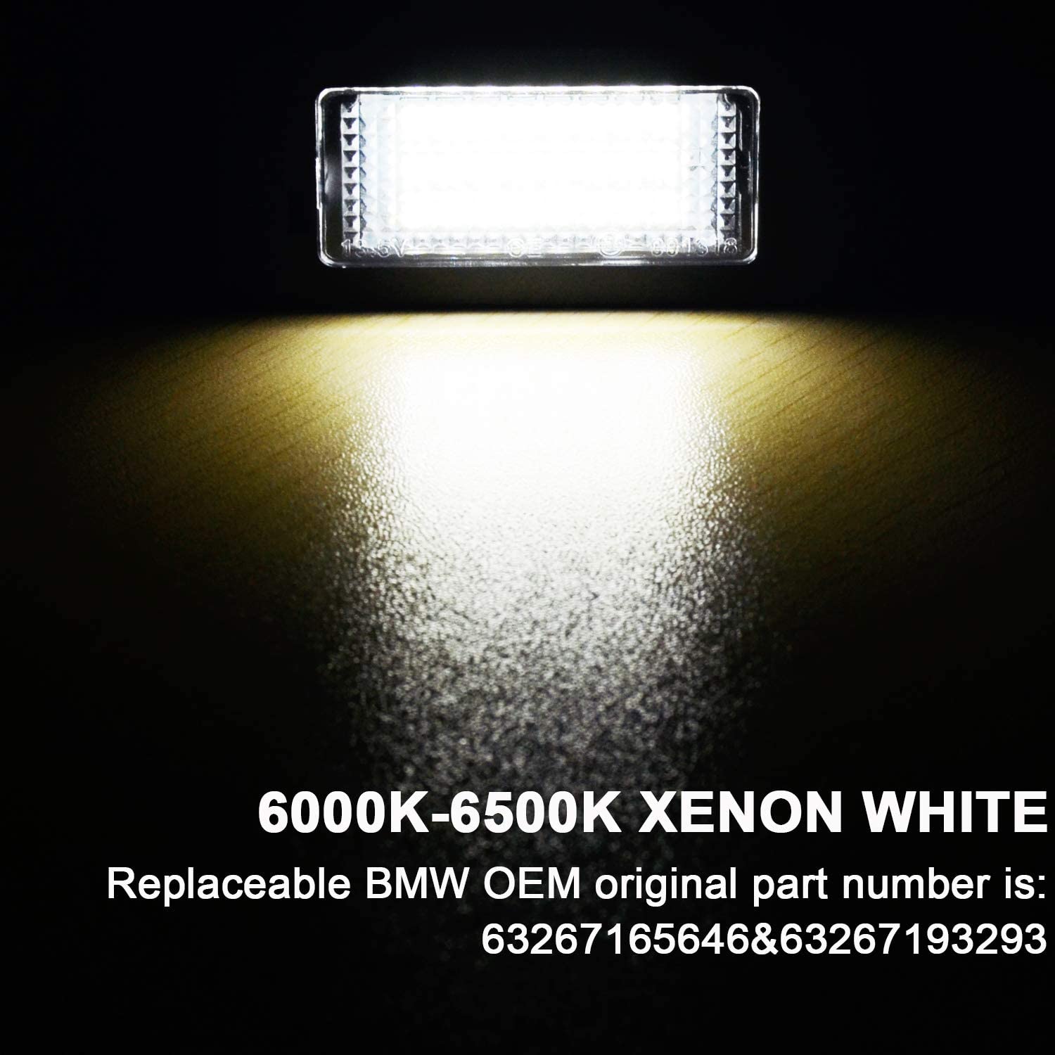 2pcs For Bmw E39 E60 License Plate Light 6000k White No Error Led