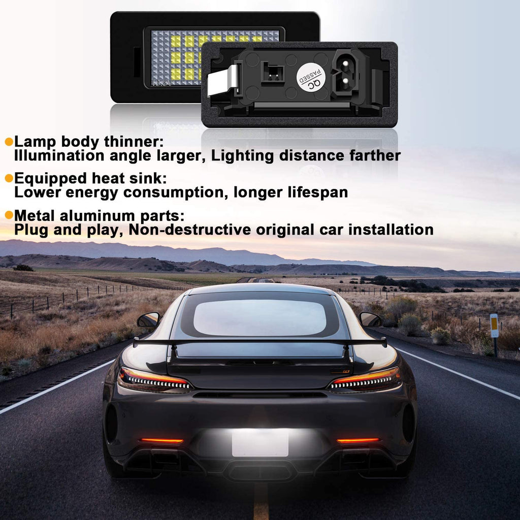 LED License Plate Lights SMD 6000K Pure Xenon White for BWM E90 E39 E60 E70  – winpower