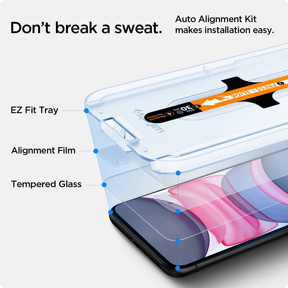 Pack of 2 Tempered Glass Screen Protector designed for iPhone 11 / iPhone XR 6.1 inch Case Friendly