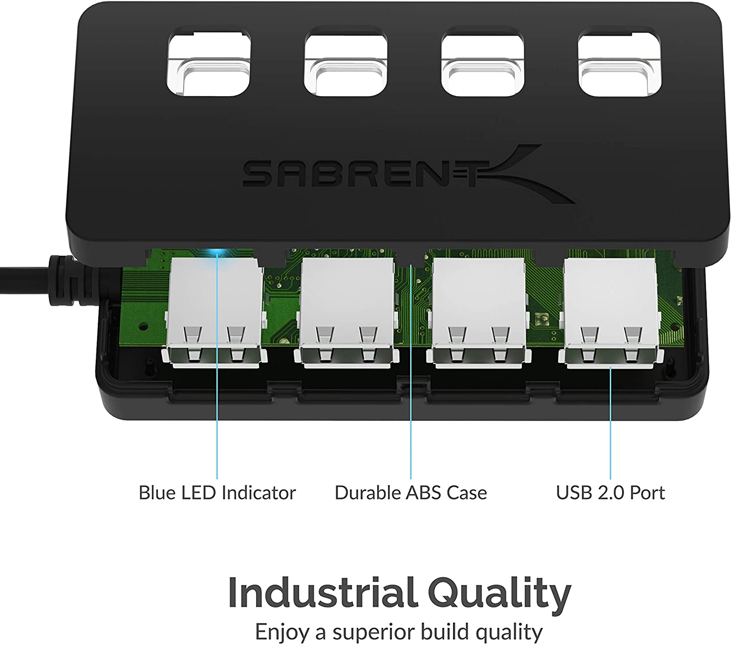 4-Port USB 2.0 Hub with Individual LED lit Power Switches (HB-UMLS)