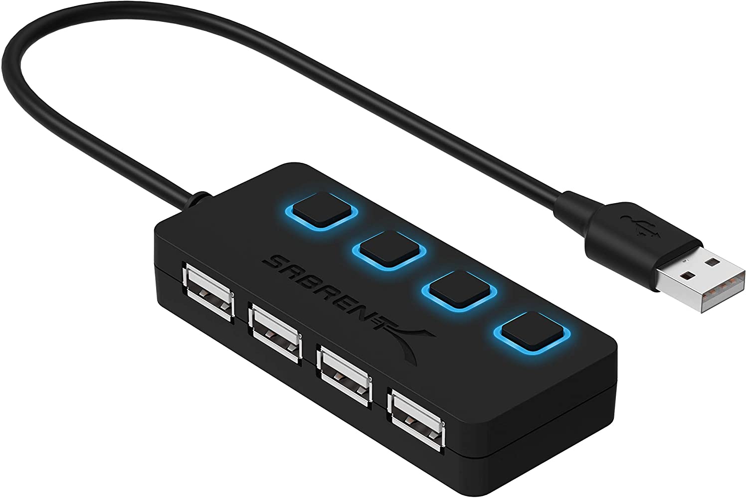 4-Port USB 2.0 Hub with Individual LED lit Power Switches (HB-UMLS)