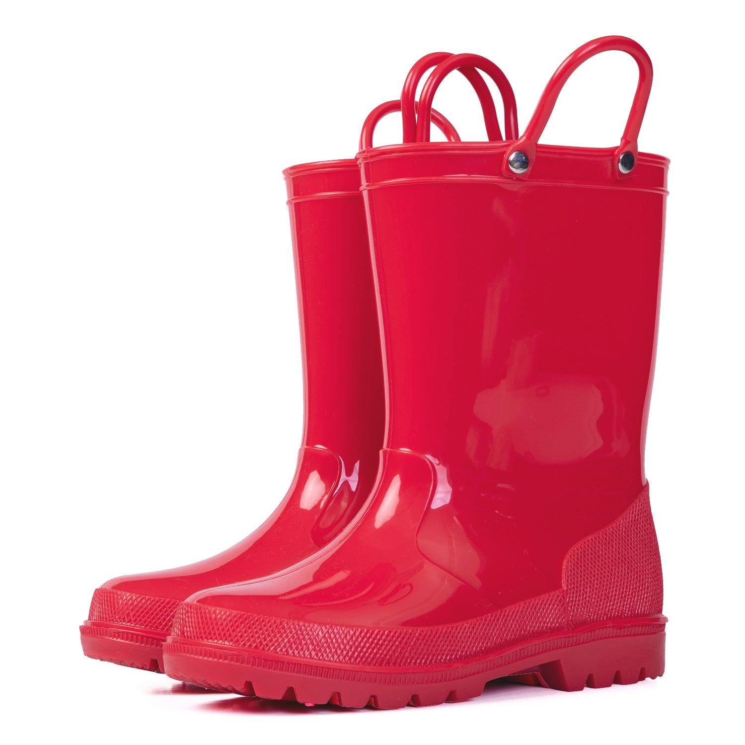 Solid Color Easy-on Handle Rubber Rain Boots