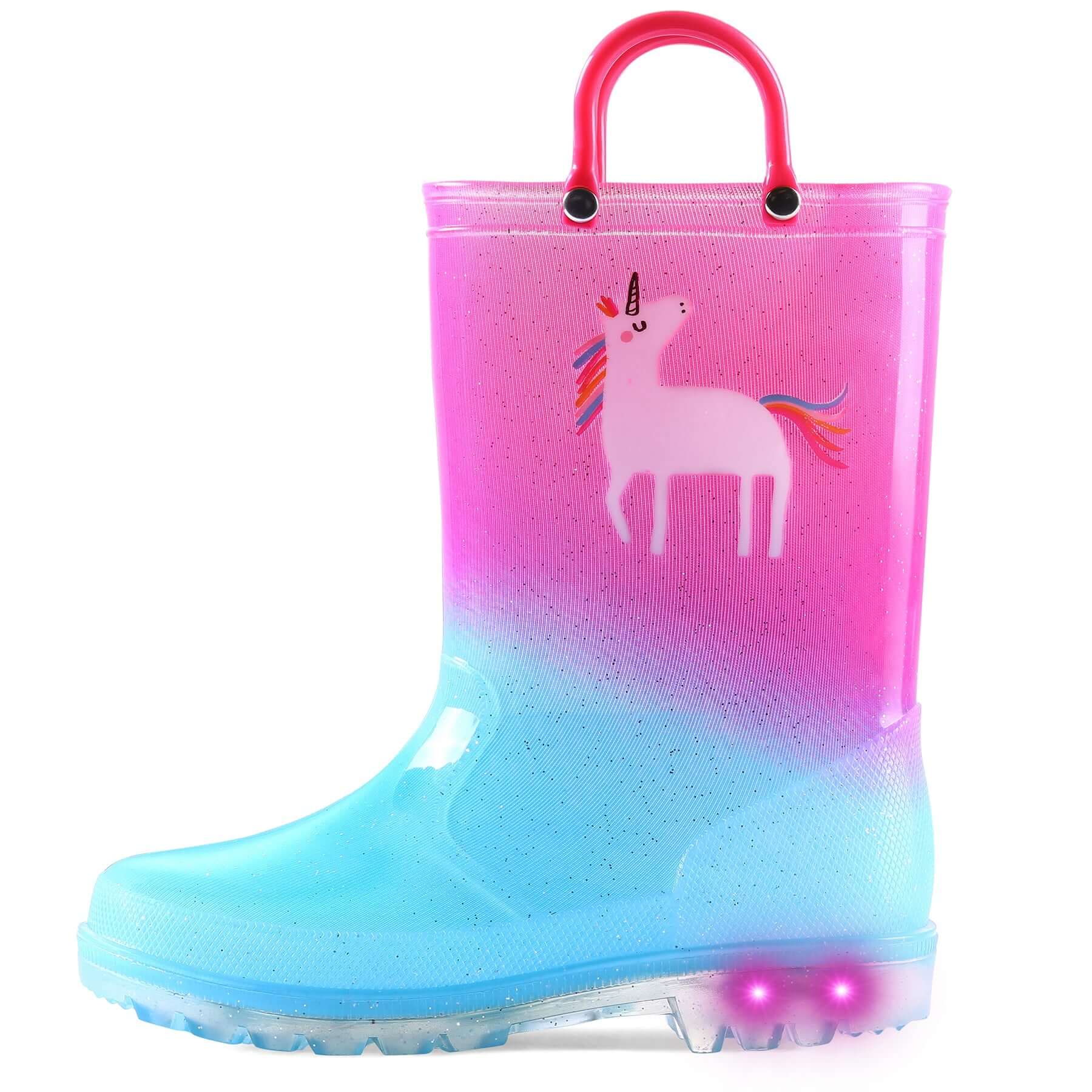 Unicorn Kids Rain Boots With Lights