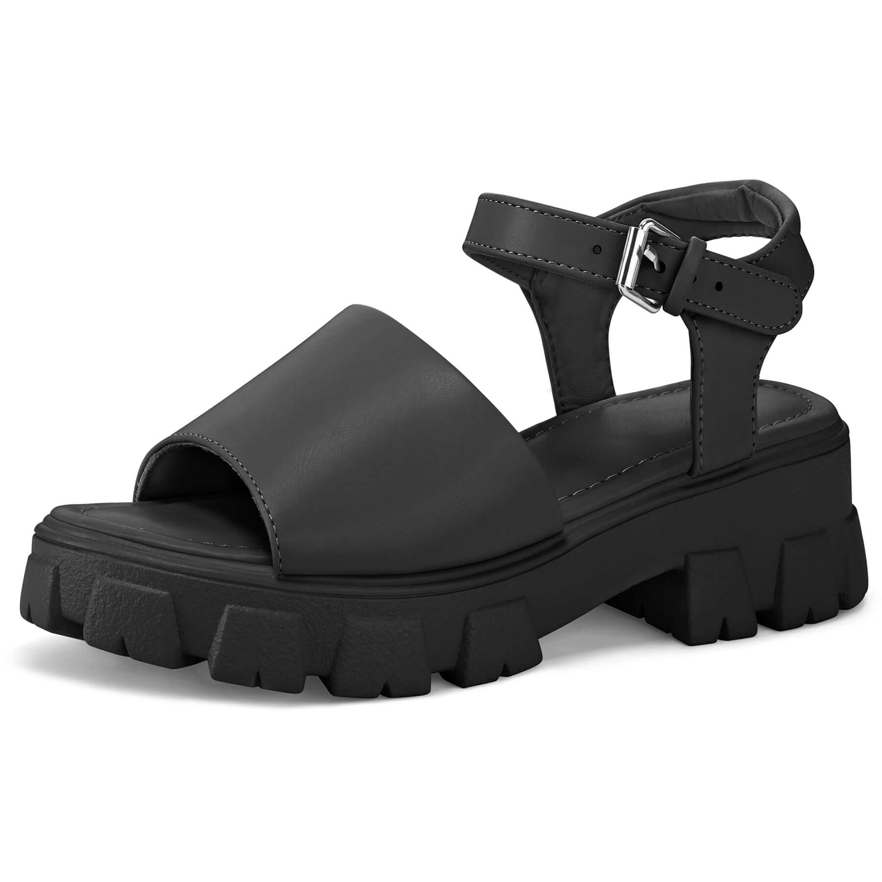 Adjustable Buckle Flange Platform Sandals