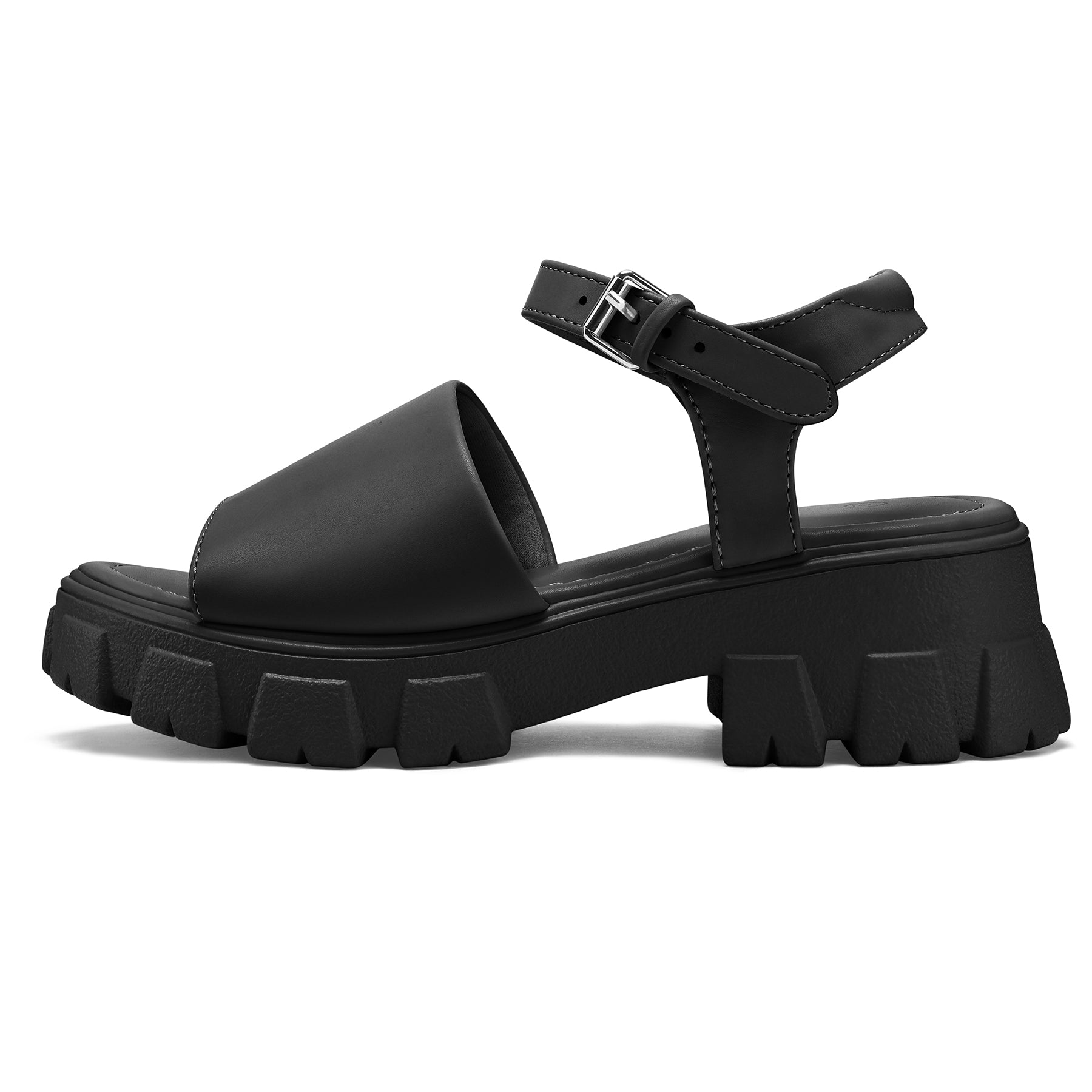 Adjustable Buckle Flange Platform Sandals