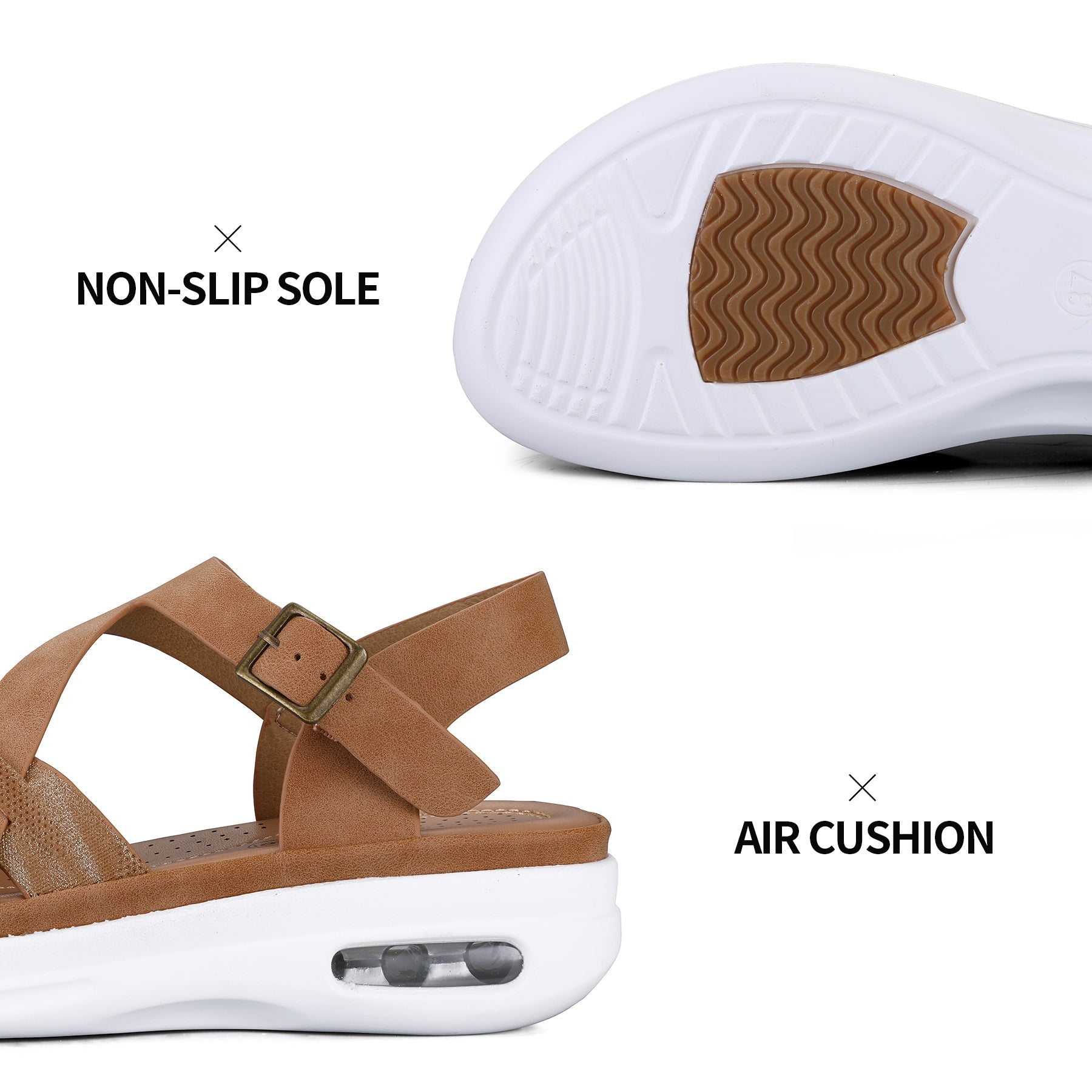Air Cushioned Support Platform Sandals