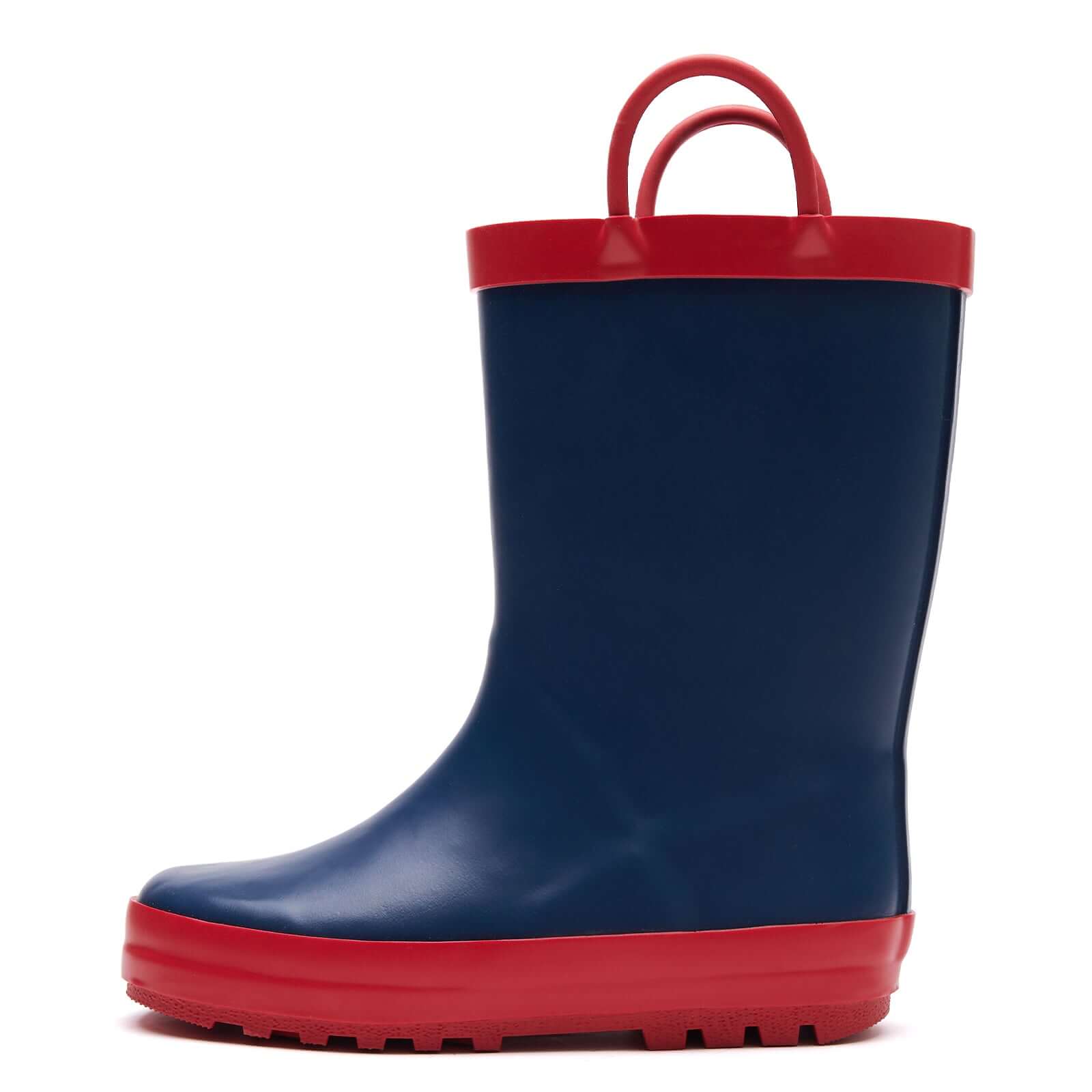 Navy Kids Rain Boots with Red Handles