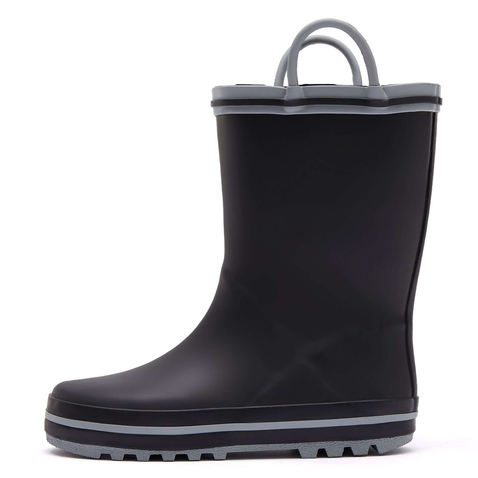 Plain Black Matte Waterproof Rubber Rain Boots