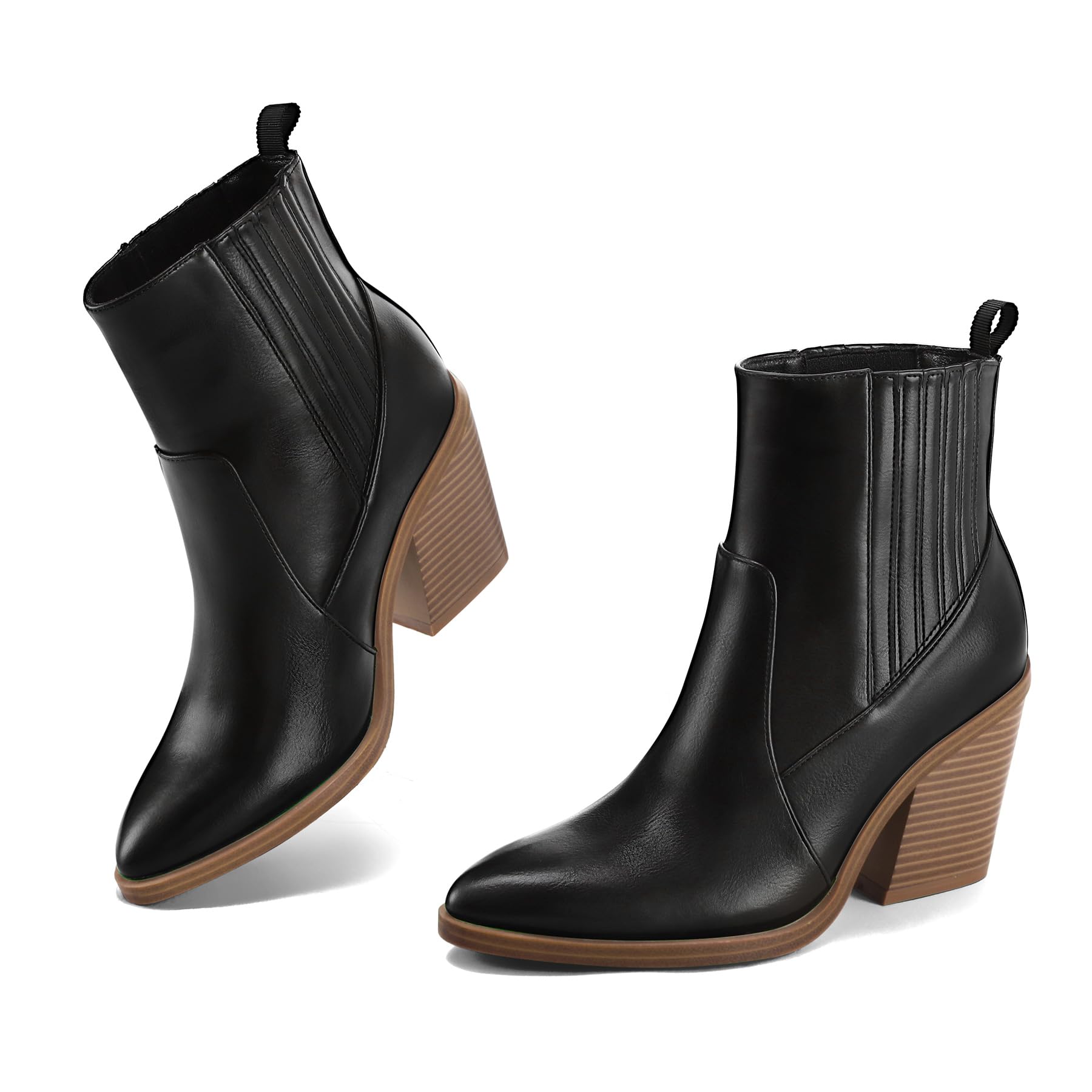 Pointed Toe Side Hidden Elastic Booties