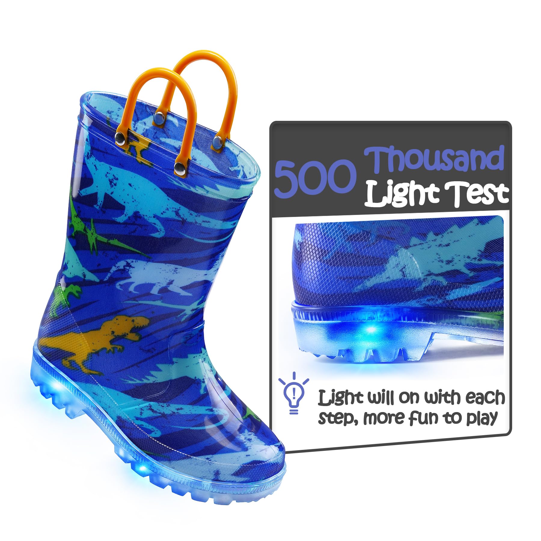 Dinosaur Print Kids Rain Boots