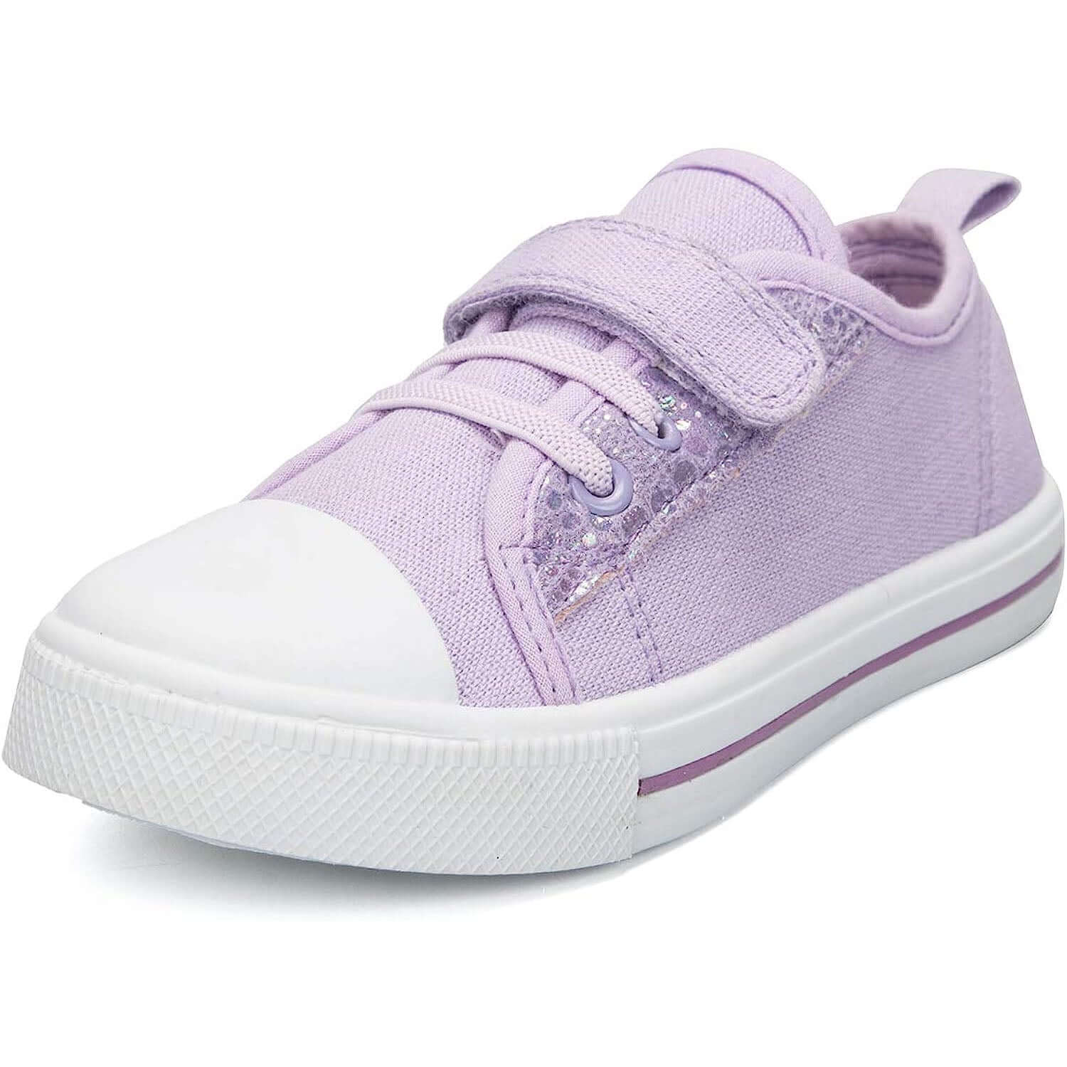 Purple Sequined Single Hook and Loop Canvas Sneakers