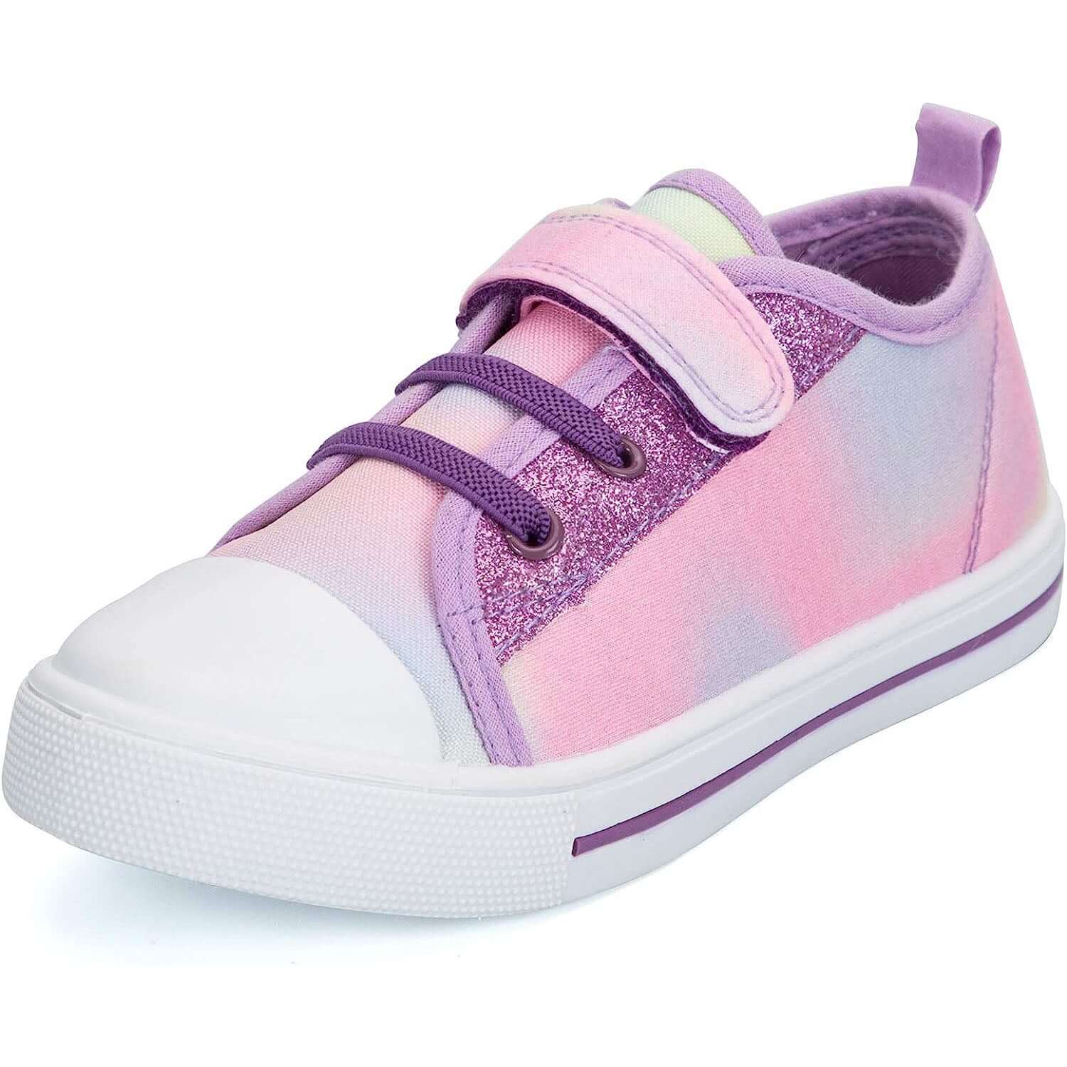 Primary Pink Lace-Up and Velcro Sneakers