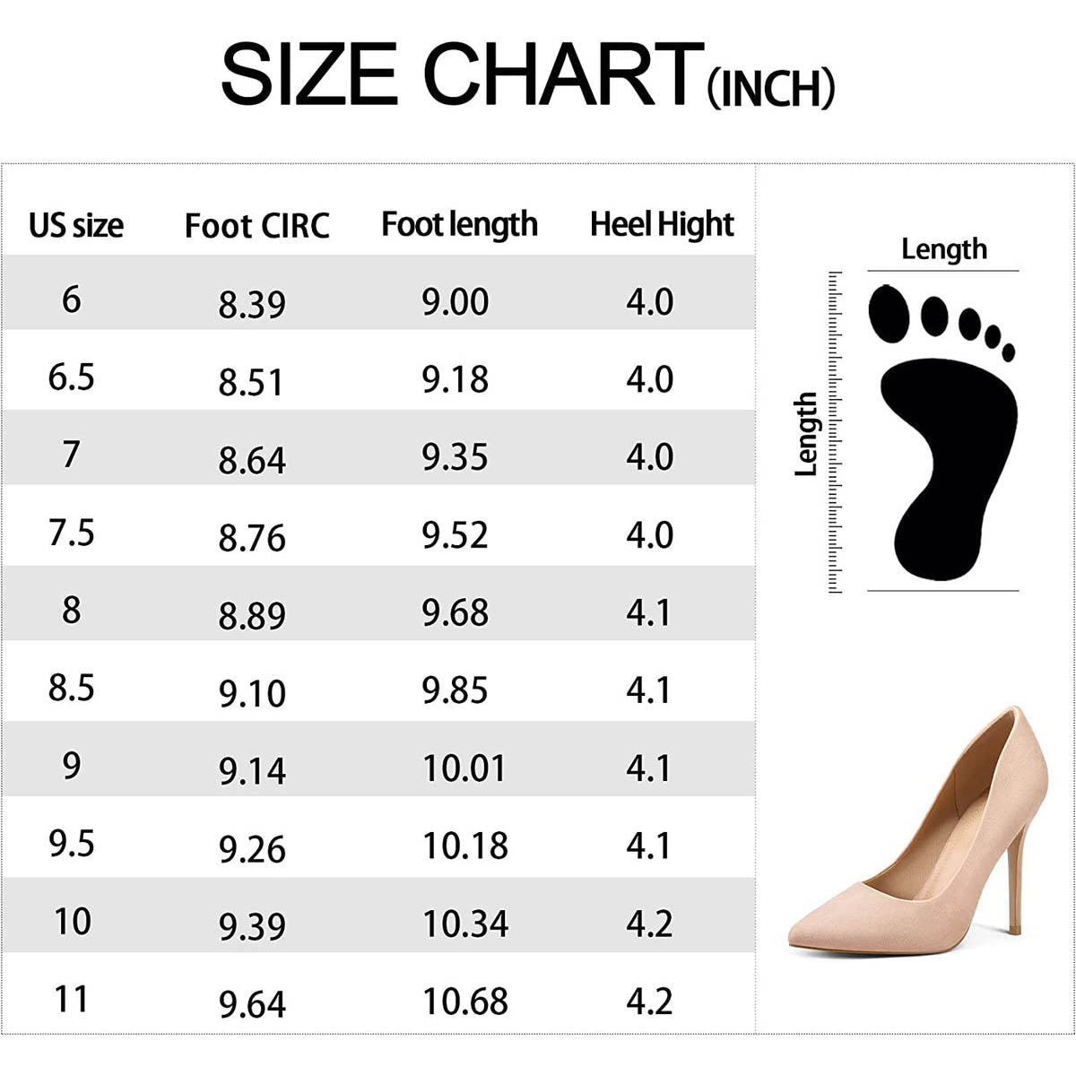 Classic 4 Inch Pointed Toe Heel Dress Wedding Shoes