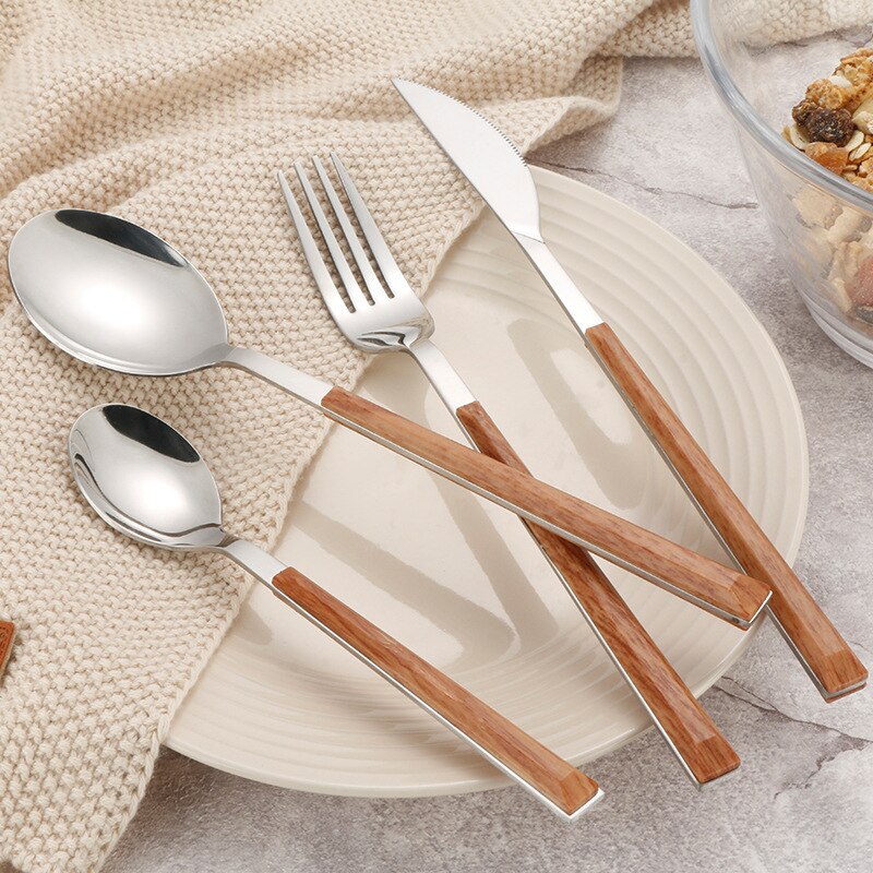 Wood Handle Stainless Steel Set