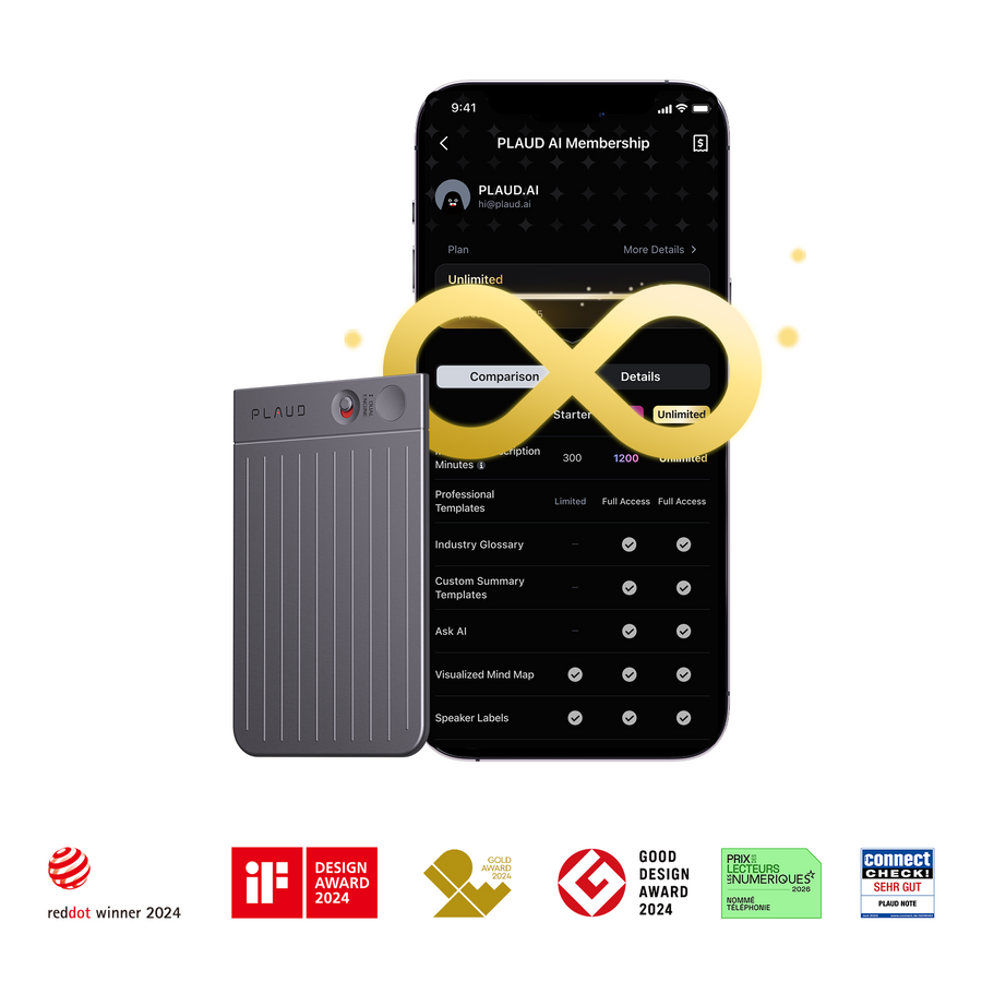 PLAUD NOTE & AI Annual Unlimited Plan
