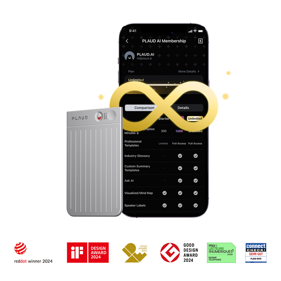 PLAUD NOTE & AI Annual Unlimited Plan
