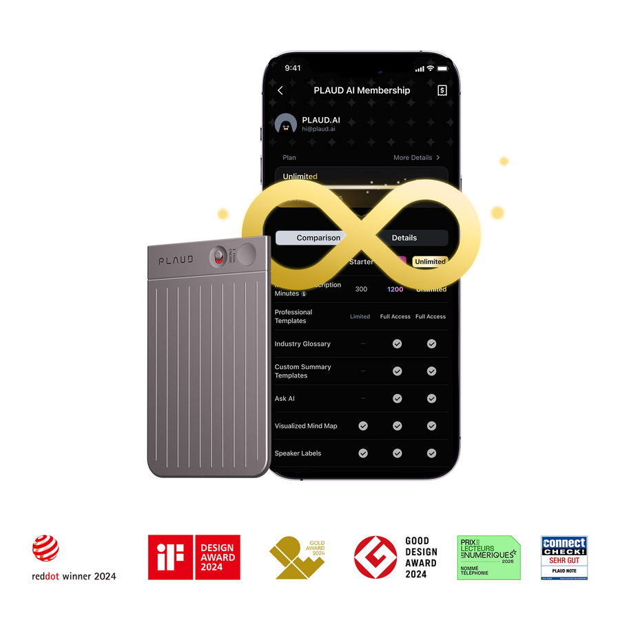 PLAUD NOTE & AI Annual Unlimited Plan
