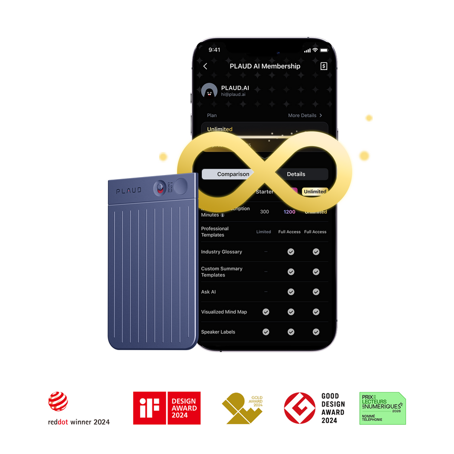 PLAUD NOTE &amp; Plano Anual Ilimitado AI 
