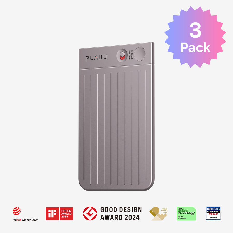 PLAUD NOTE AI Voice Recorder | 3-Pack
