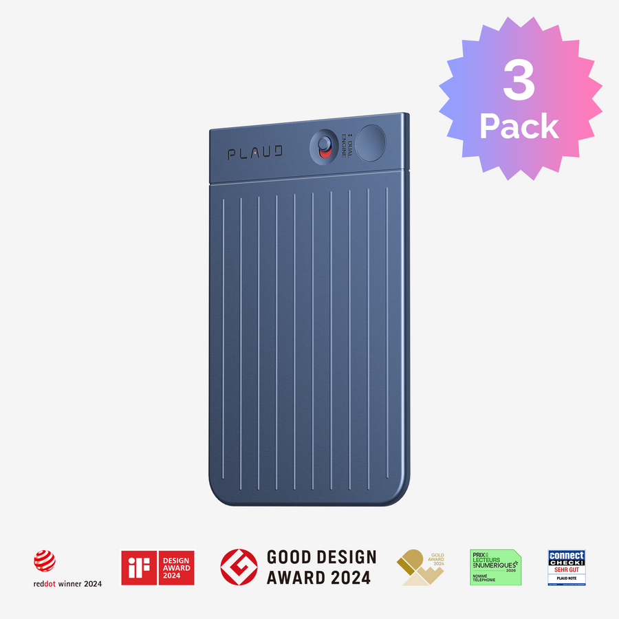 PLAUD NOTE AI Voice Recorder | 3-Pack
