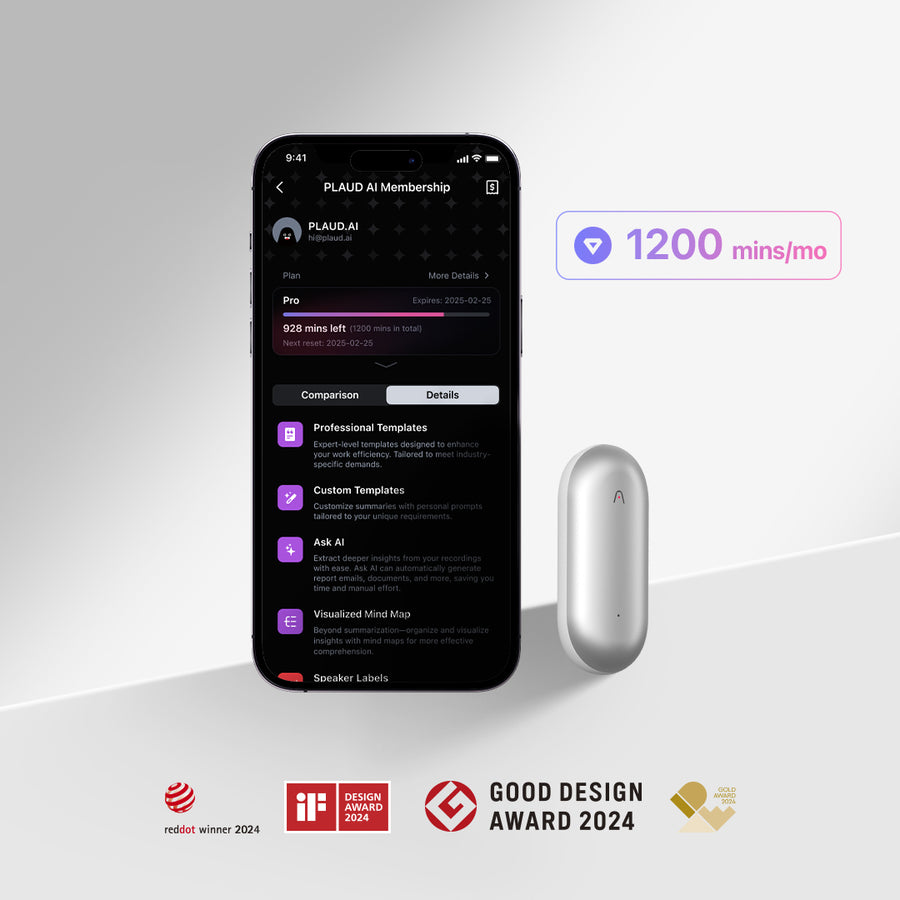 PLAUD NotePin & AI Annual Pro Plan
