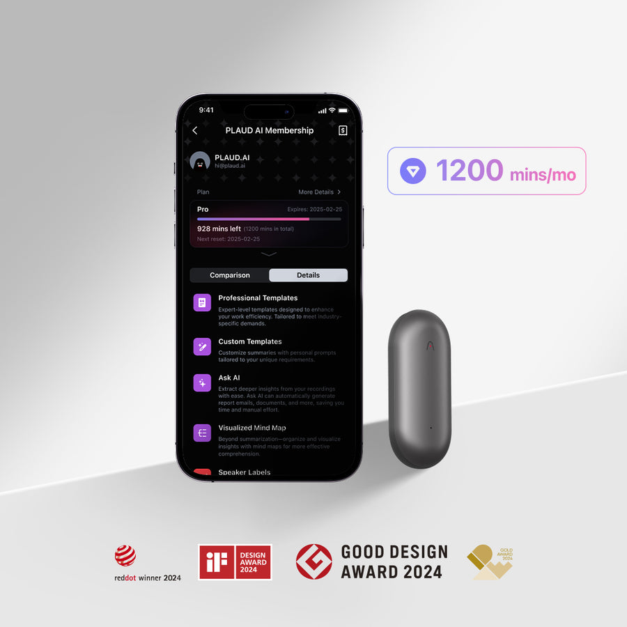 PLAUD NotePin & AI Annual Pro Plan
