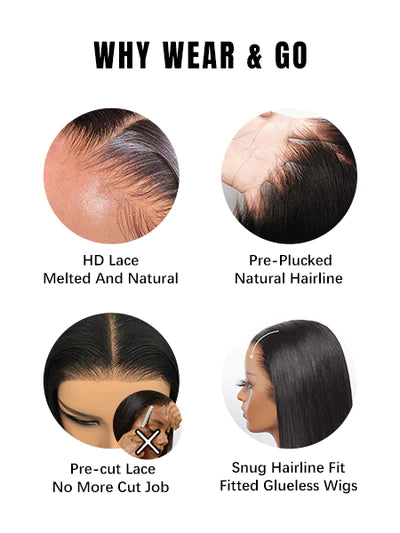Pre Cut 6x4 Highlight Brown Body Wave HD Glueless Lace Closure Wigs