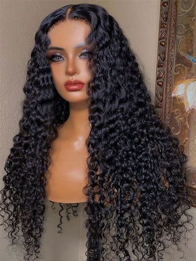 6x4 Wear And Go HD Glueless Lace Closure Water Wave Human Hair Wigs