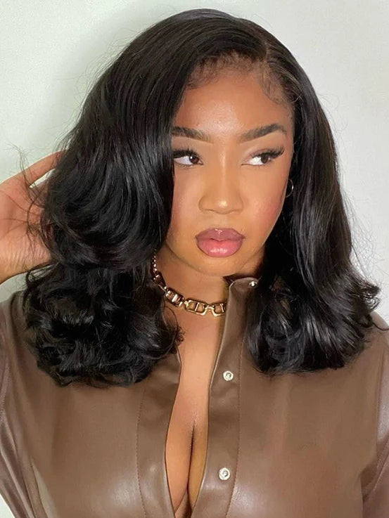 Beginner-Friendly HD Glueless Pre-Cut Lace Closure Loose Wave Bob Wig