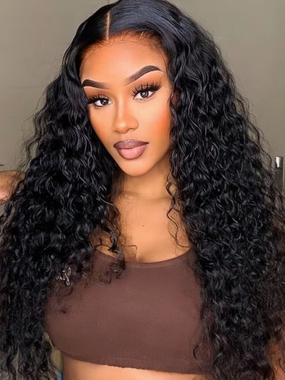 Swiss HD Pre Cut Lace Closure Water Wave Hair Wigs Beginner-Friendly