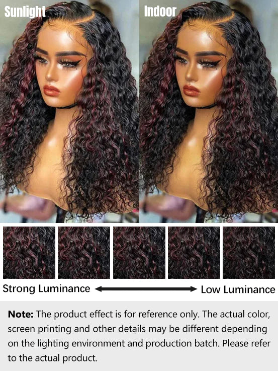 Water Wave 1B/99J Highlight Mixed Colored 4x4 Lace Closure Wigs