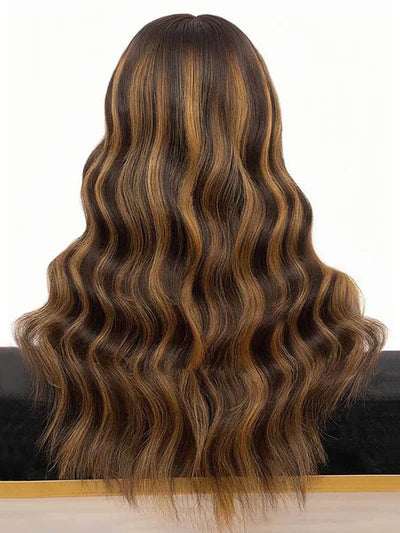 Pre Cut 6x4 Highlight Brown Body Wave HD Glueless Lace Closure Wigs