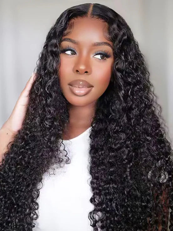 Pre Cut 13x4 Lace Frontal HD Glueless Wigs Italy Curl Human Hair