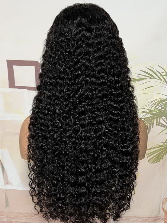 Pre Cut 13x4 Lace Frontal HD Glueless Wigs Italy Curl Human Hair