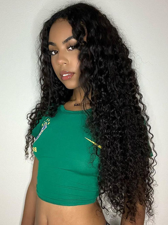 Pre Cut 13x4 Lace Frontal HD Glueless Wigs Italy Curl Human Hair