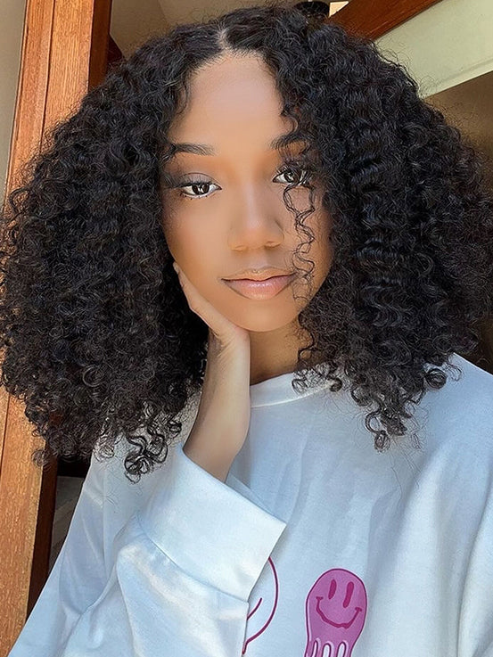 HD Glueless 13x4 Kinky Curly Bob Wigs 100% Human Hair Beginner-Friendly